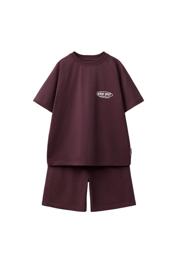 Фото - Комплект футболка + шортики синій однотонний від бренду Zara